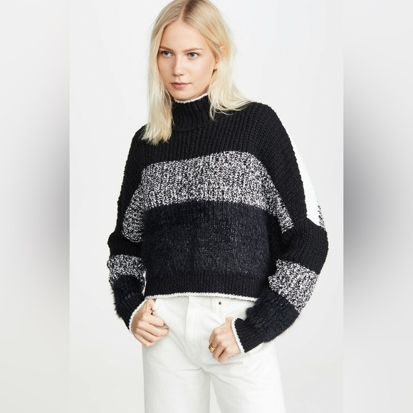 Free People Sweaters - Free People Sunbrite Mock Neck Sweater in Cool Night Combo